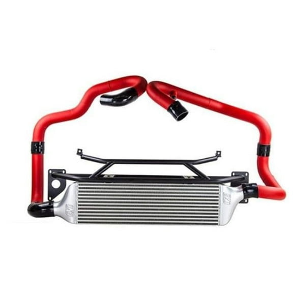 Turbo XS for Front Mount Intercooler Kit Wrinkle Red Pipes 2015+ Subaru STi.
