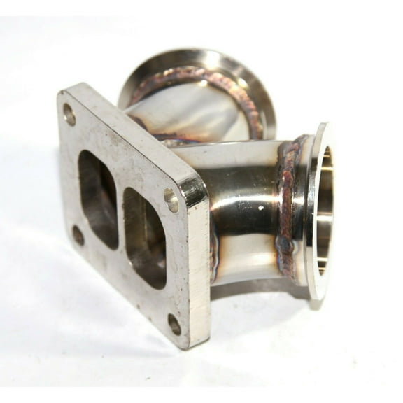 Turbo Y Elbow T4 Twin Scroll to Dual 2.5" V-band Flange Stainless Steel Adapter Turbo Y Elbow T4 Twin Scroll to Dual 2.5" V-band Flange Stainless Steel Adapter