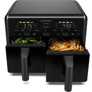 Chefman 9-Quart TurboFry Dual Basket Air Fryer with 4 Cooking Functions, 450°F Max Temp - Black