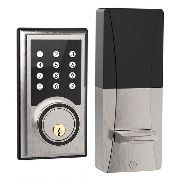 TurboLock TL-201 Electronic Keypad Deadbolt Keyless Entry Door Lock w/Code Disguise, 21 Programmable Codes, 1-Touch Locking + 3 Backup Keys