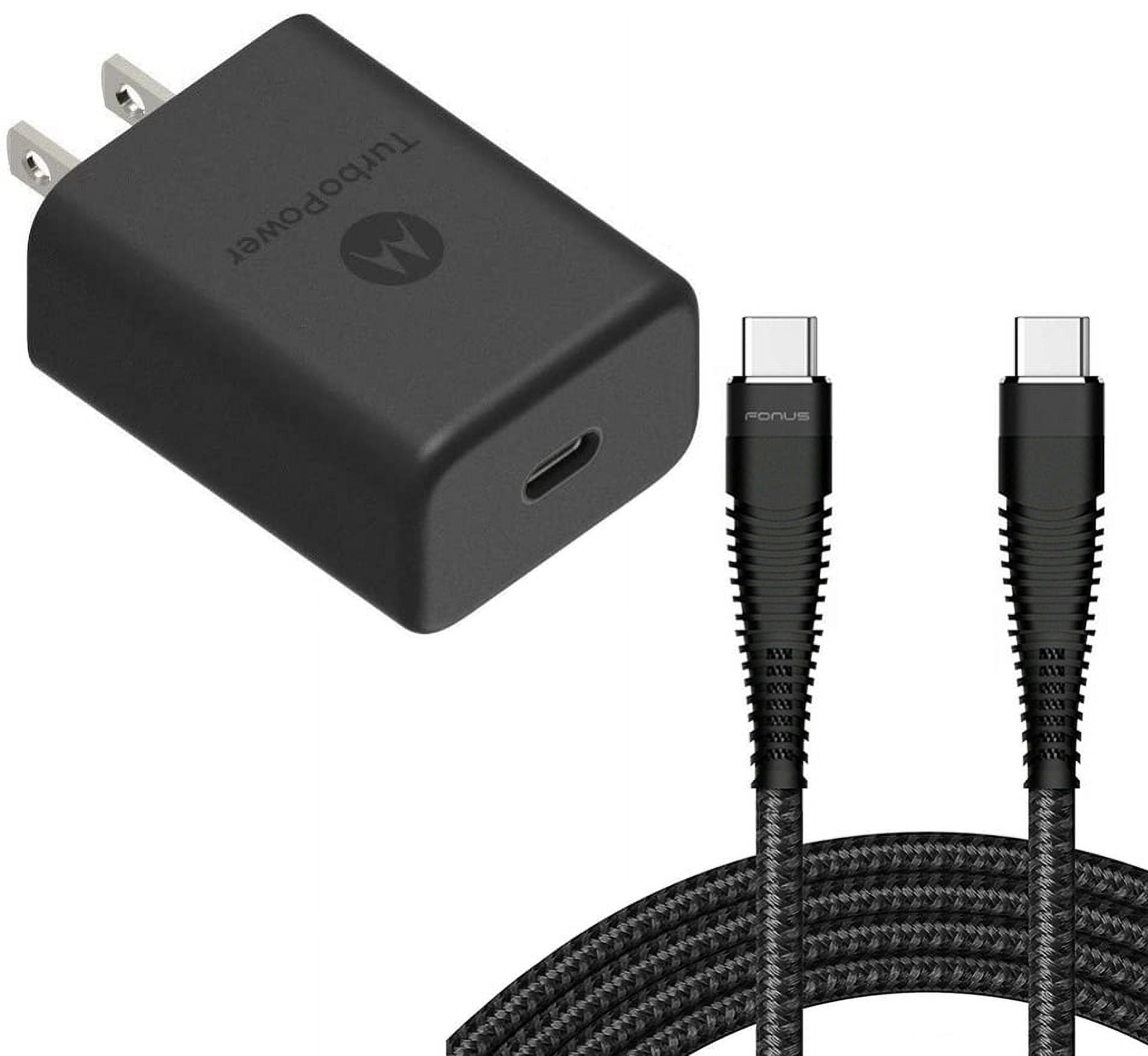 TurboPower PD 27W Fast Home Charger for Motorola Edge (2021) Phone - 6ft TYPE-C Cable USB-C Power Adapter Travel D1A Compatible With Motorola Edge (2021) Model