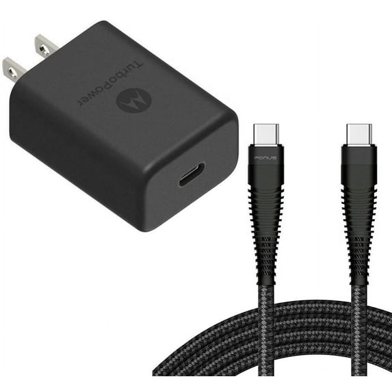TurboPower PD 27W Fast Home Charger for Motorola Edge (2021) Phone - 6ft TYPE-C Cable USB-C Power Adapter Travel D1A Compatible With Motorola Edge (2021) Model