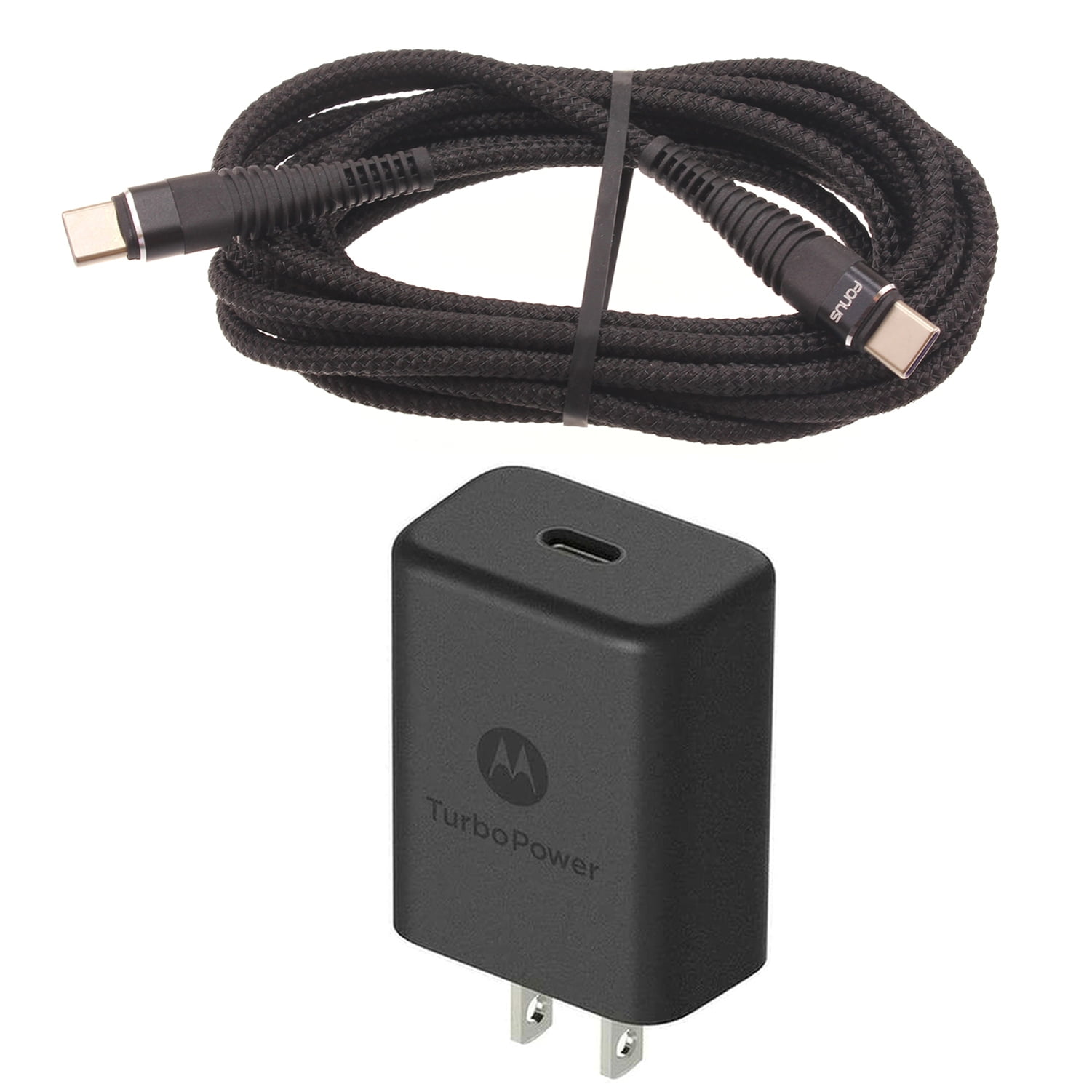 TurboPower PD 27W Fast Home Charger for Motorola Moto G Play (2024) - 6ft TYPE-C Cable USB-C Power Adapter Travel Wall Z6D for Moto G Play (2024)