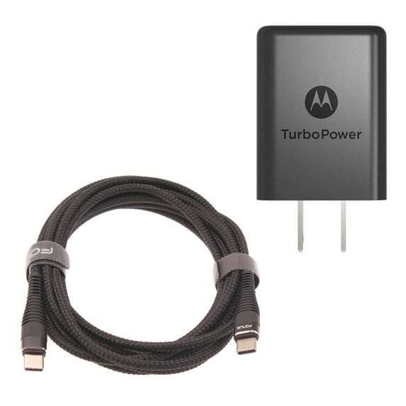 TurboPower PD 27W Fast Home Charger for Motorola Moto G Pure/Power (2022)/5G Phones- 6ft TYPE-C Cable USB-C Power Adapter K6G