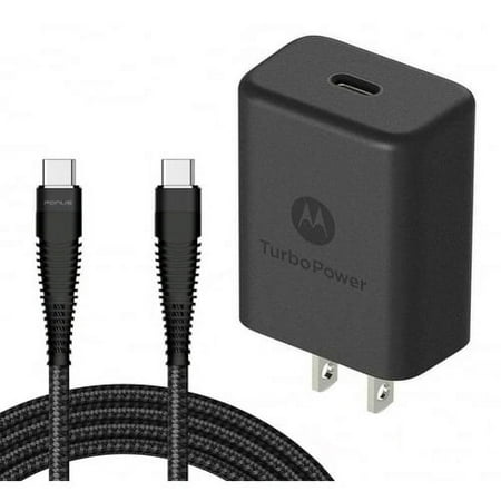 TurboPower PD 27W Fast Home Charger for Motorola One 5G Ace - 6ft TYPE-C Cable USB-C Power Adapter Travel Wall Compatible With Motorola One 5G Ace