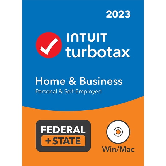 TurboTax Home & Business 2023 Federal + State for 1 User Windows/Mac CD/DVD (5102382)