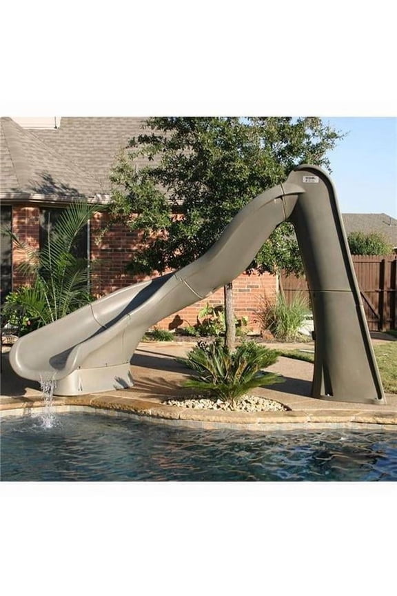 TurboTwister Right Curve Pool Slide - Gray Granite