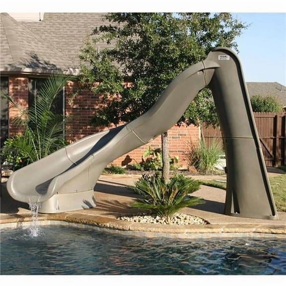 TurboTwister Right Curve Pool Slide - Gray Granite