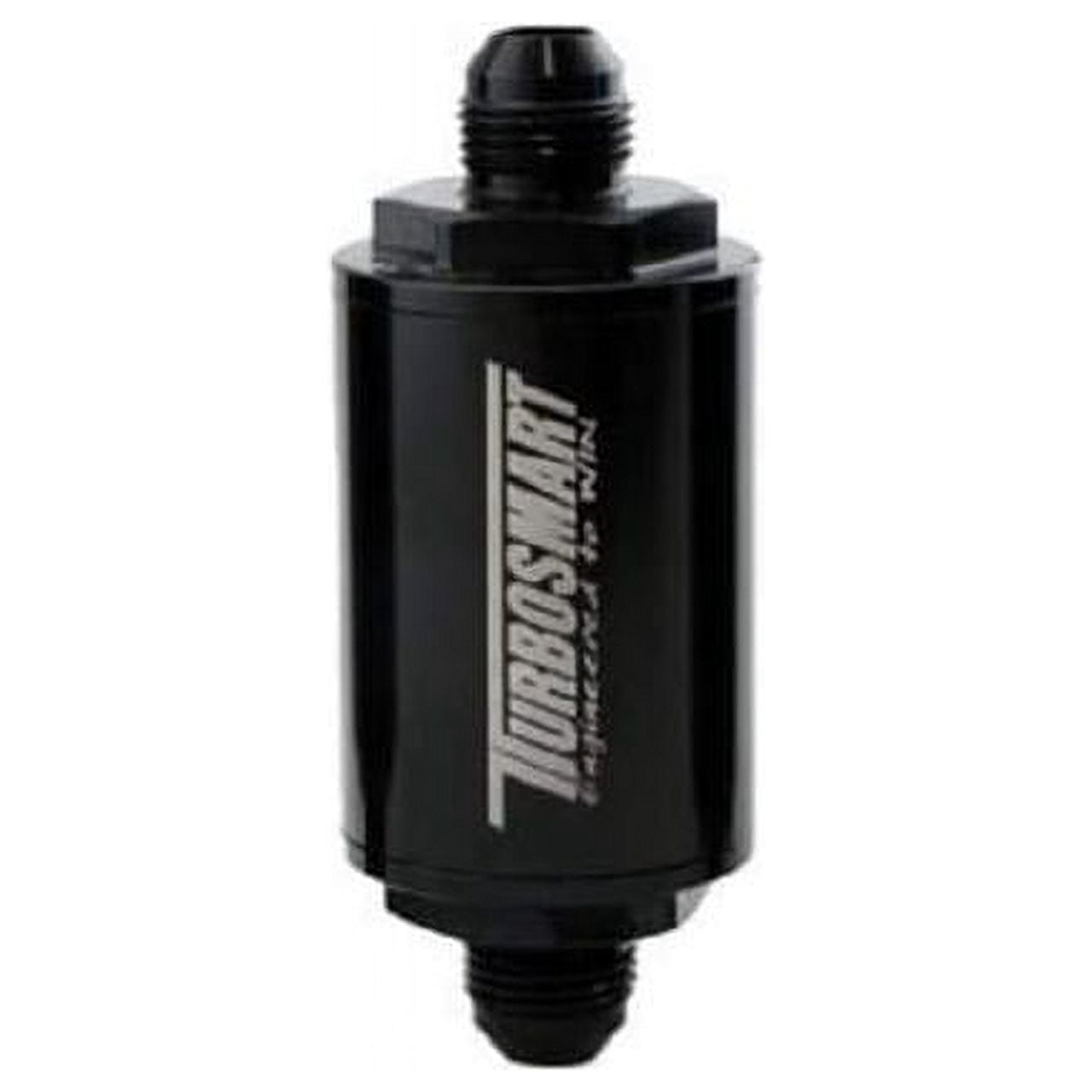 Turbosmart FPR Billet Inline Fuel Filter 1.75in OD 3.825in Length AN-8 Male Inlet - Black