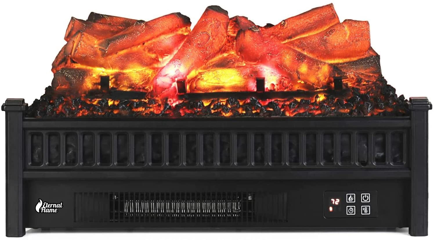Turbro Eternal Flame EF23-LG Electric Fireplace Logs, 23 Remote Control,  Thermostat, Timer, 1400W - Walmart.com