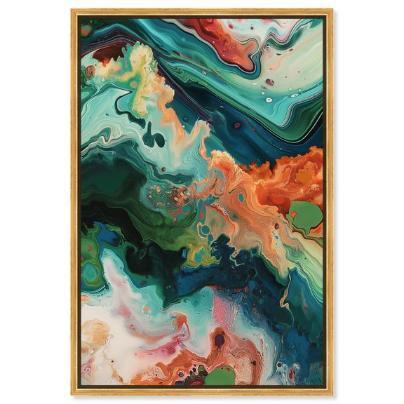 Turbulence Canvas Calm Abstracts by Art Remedy, Gold Frame, 30" x 45"
