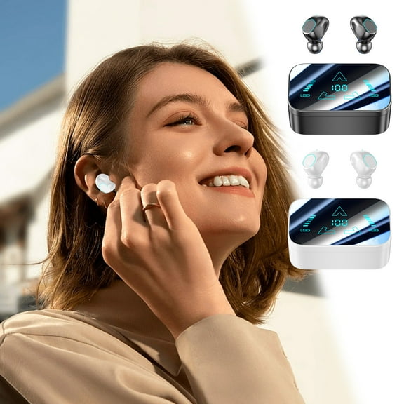 Ture Wireless Bluetooth Headset 5.3 In Ear LED Display Power HI-FI Noise Reduction Low Delay High-definition Call Office And Sports