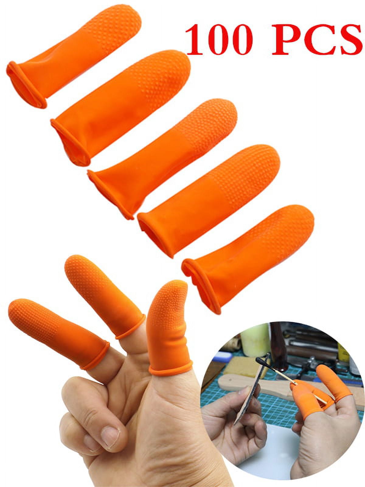 TureClos 100 Pieces Disposable Finger Gloves Fingertip Gloves Latex Leather DIY Handmade Craft