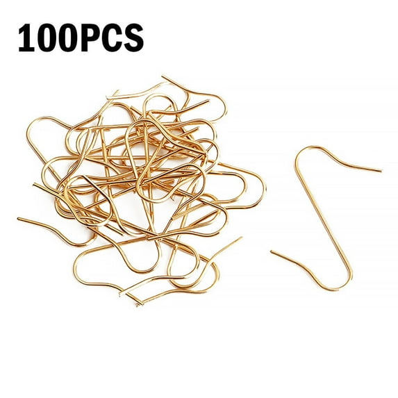 TureClos 100PCS Metal Ornament Hooks S-shaped Swirl Hanger Christmas Tree Decoration Accessories, Gold