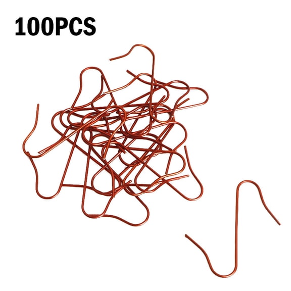 TureClos 100PCS Metal Ornament Hooks S-shaped Swirl Hanger Christmas Tree Decoration Accessories, Red