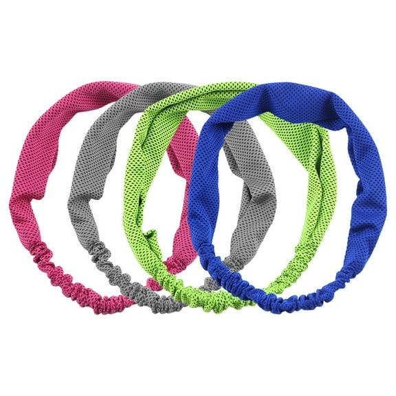 TureClos 4 Packs Cooling Ice Silk Cold Sports Headband with Evaporative Breathable Material Sweat-absorbent Headband for Fast Cooling Relieving