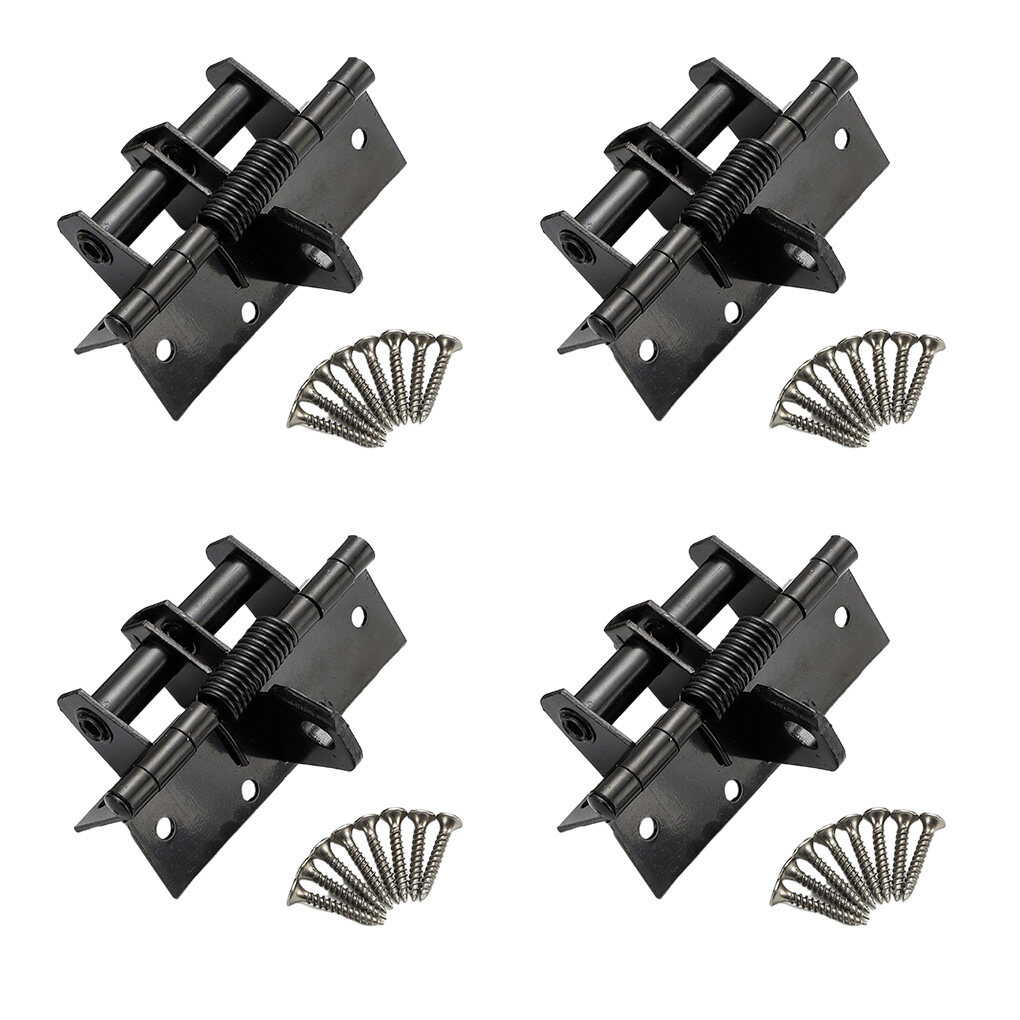 TureClos 4 Pieces Invisible Door Spring Hinge 90° Selfclosing Gate Multifunctional Hinges Front