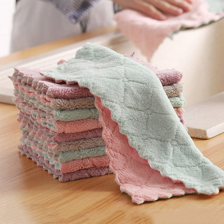 Buy Set of 24 Green Cotton Kitchen Towels Dish Cloth Scrubbing Towels  Clothes Cleaning Rags Kitchen Essentials at ShopLC.