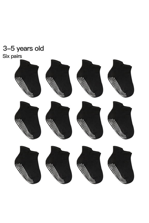 6 Pairs 3T - 5T Baby Cotton Socks Breathable Elastic Infant Toddler Crew Socks 3-5 Years Old