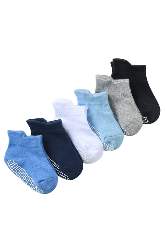 6 Pairs 3T - 5T Baby Cotton Socks Breathable Elastic Infant Toddler Crew Socks 3-5 Years Old