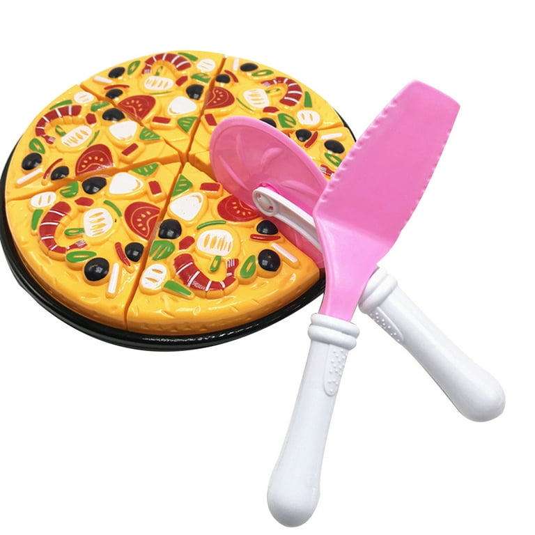 TureClos 9pcs Children Kids Pizza Slicing Kit Kitchen Cooking Pretend Role Play Slices Food Education Toy Set