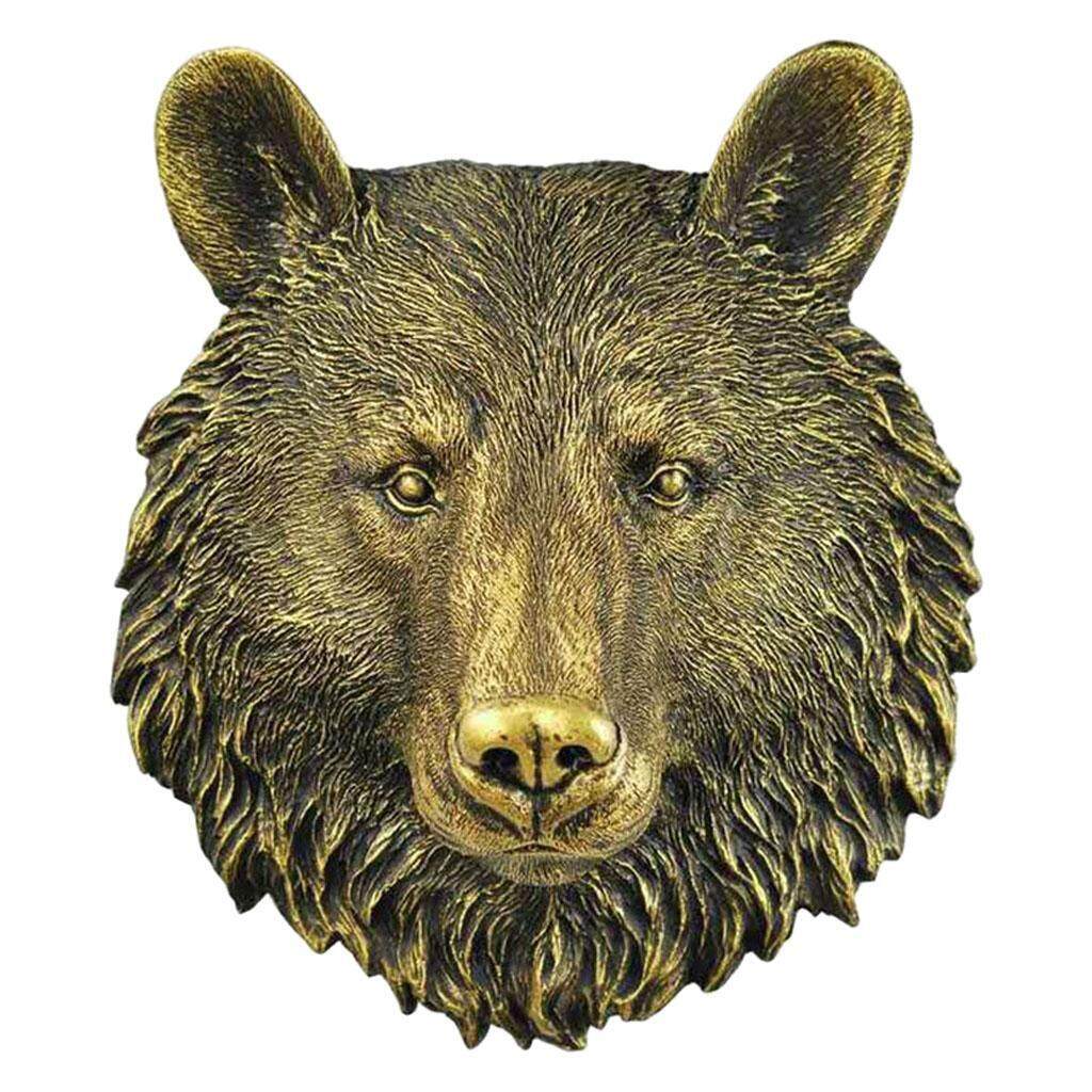 TureClos Animal Head Wall Mounted 3D Statue Figurines Home Living Room