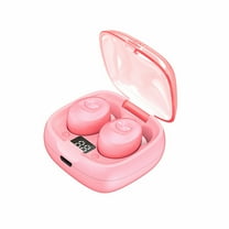 TureClos Auto Pair Bluetooth 5.0 Earphone Phone Tablet Stereo Wireless Headphone In-ear Headset with Charging Case, Pink