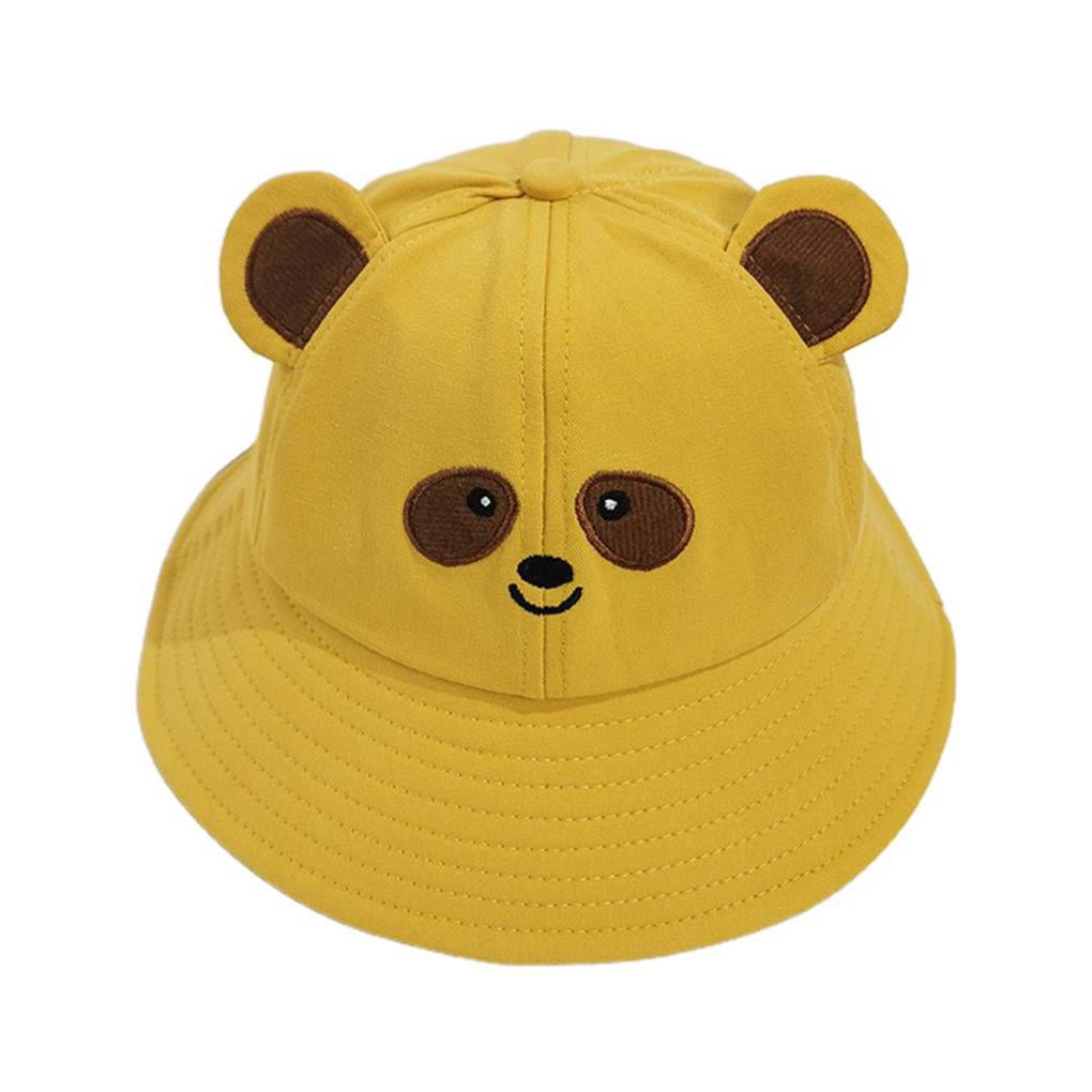 TureClos Cartoon Bear Bucket Hat Cute Summer Bucket Sun Hat Wide Brim Fisherman  Cap for Adults Children Women Men 