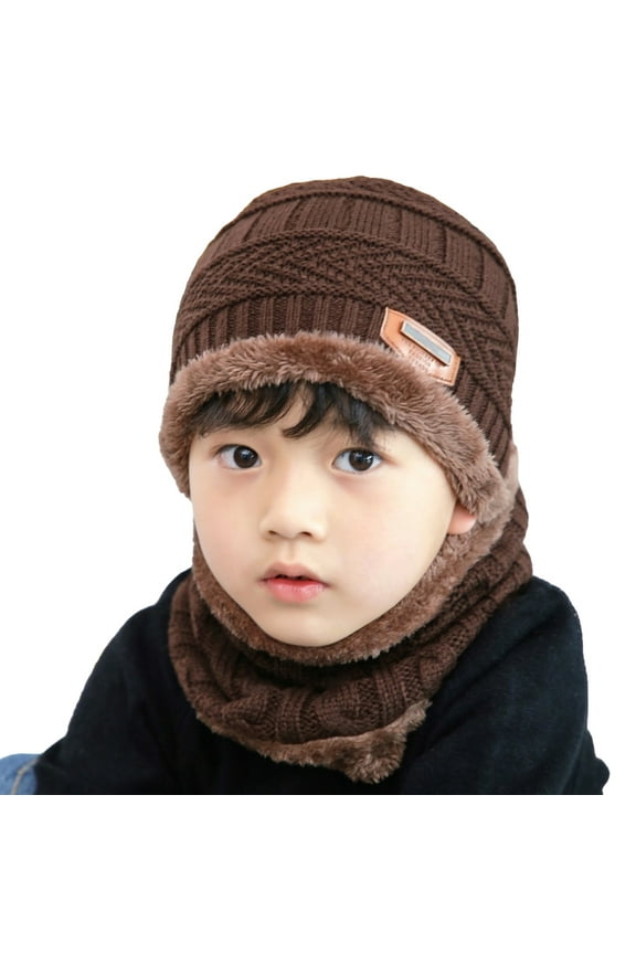 Children Boys Winter Knit Cap Beanie Hat Fleece Lined Hat for Toddler Boy Girls Children