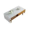 thumbnail image 1 of TureClos Cotton Linen Tablecloth Rectangular TV Cabinet Coffee Desktop Fringe Waterproof Table Cloth for Dining Hall Garden 60*160cm Gray, 1 of 10