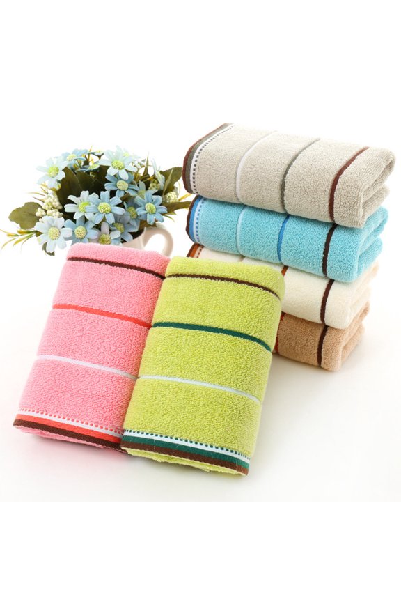 Cotton Towel Stripe Face Hand Bath Cloth Bathroom Absorbent 35*75 Kids Gift
