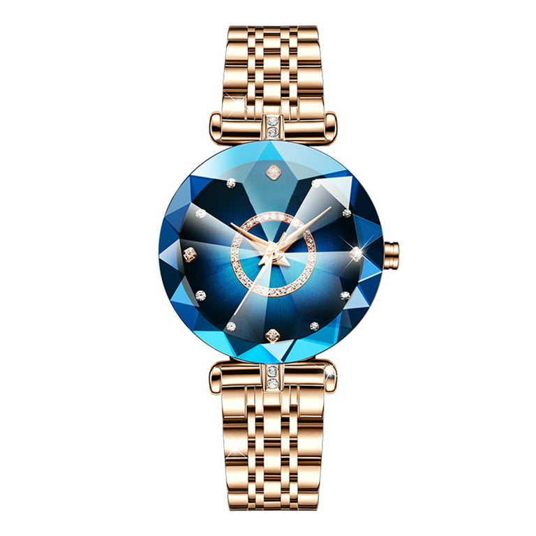 TureClos Fashion Women Watch Luxury Crystal Quartz Watches Elegant  Wristwatch Stainless Steel Strap Ladies Girls Couple Gifts Dress