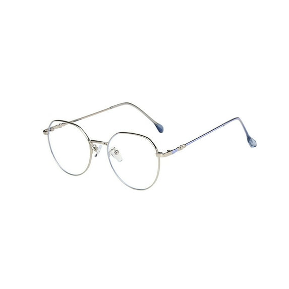 TureClos Gradient Glasses Frame Anti Blue Light Unisex Eyewear Reading Glass Vintage Style Eyeglasses Big Frame Spectacles Silver white