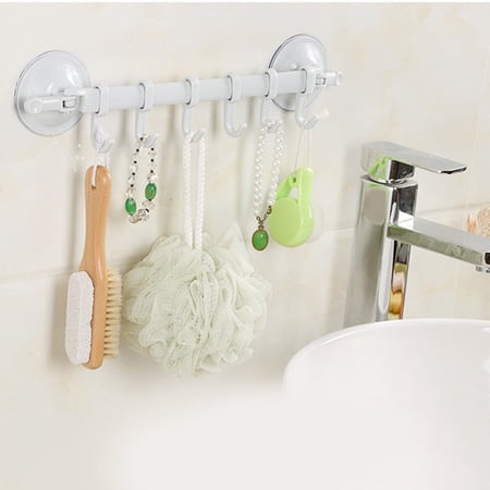 TureClos Home Bathroom Suction Cup Towel Bar Removeable Shower Rod Hanger Rack