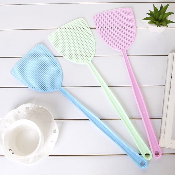 TureClos Home Kitchen Soft Manual Plastic Long Handle Fly Swatter Mosquito Insects Bugs Pest Swatter