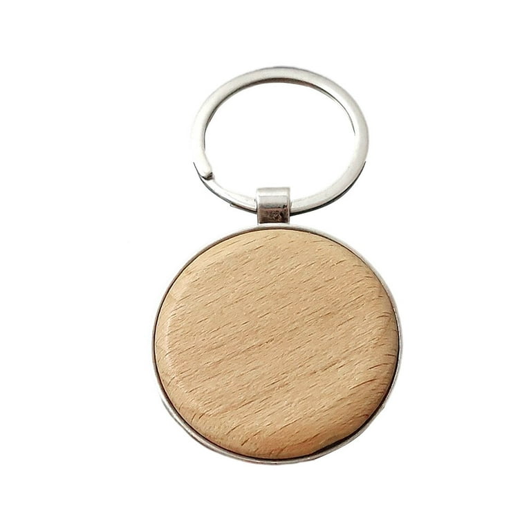 TureClos Keychain Ring Blank Wood Home Car Key Holder Portable Backpack Handbag Coin Purse Keyrings Homemade Handicraft Pendant Type 1