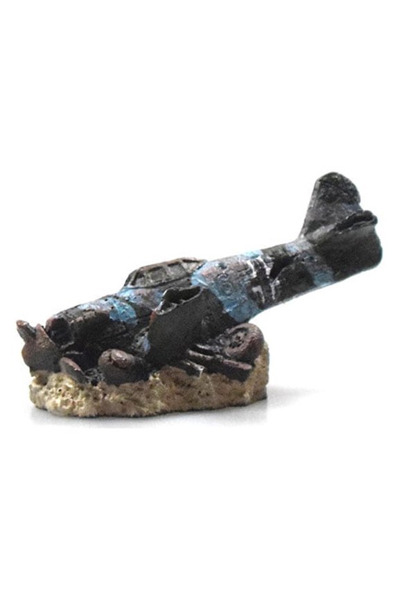 Landscape Artificial Airplane Wreck Decor Fishtank Aquarium Cave Simulation Plane Decoration Aircraft Ornament