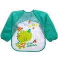 thumbnail image 1 of TureClos Lovely Baby Bibs Infant Long Sleeve Waterproof Baby Feeding Smock Children Plastic Coverall Bib Toddler Scarf, 1 of 4