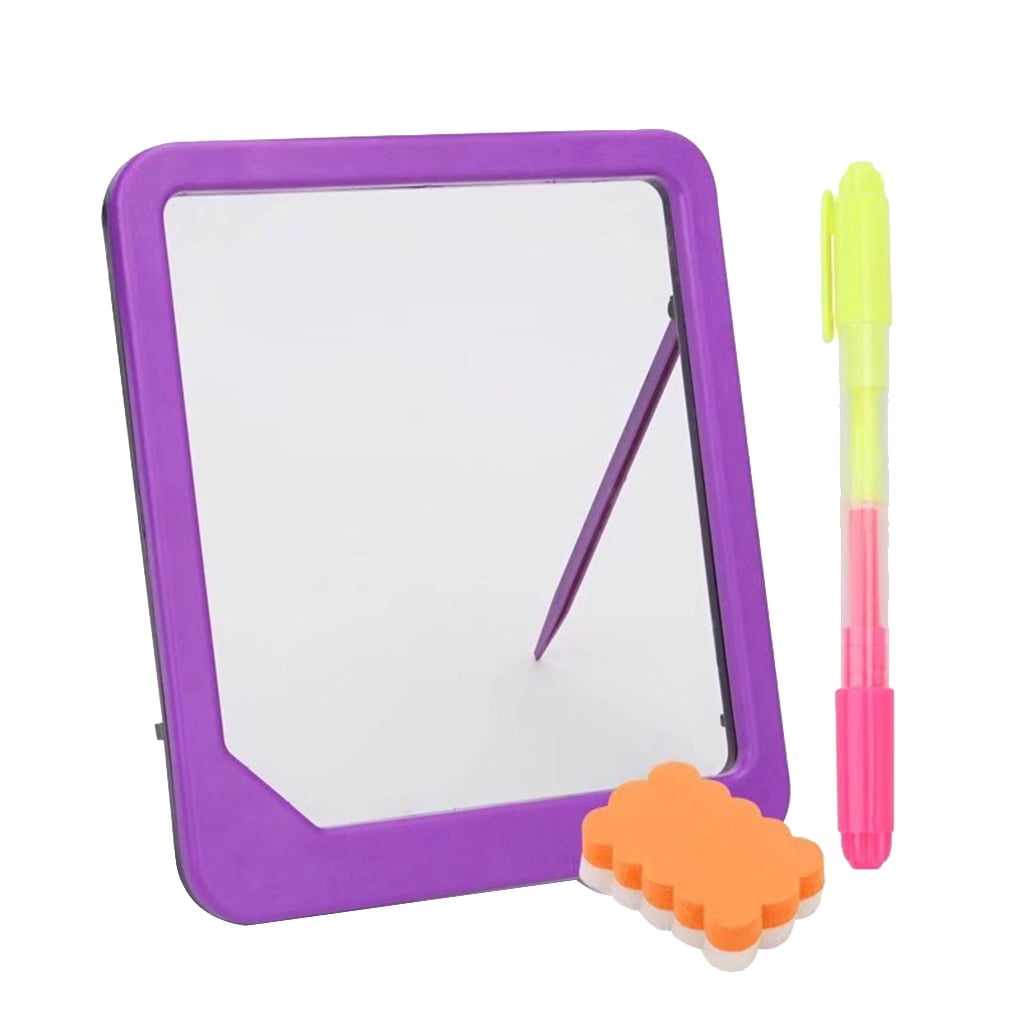 TureClos Magic Drawing Pad LED Writing Board Plastic Art Magic Board Pad  Children Clipboard Pen Brush Set 