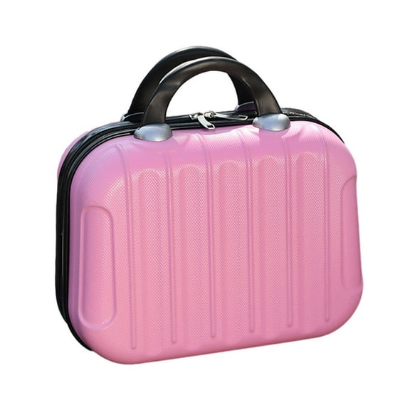 TureClos Makeup Storage Organizer Travel ABS Toiletry Suitcase Box Mini Boarding Luggage Cosmetic Case Large Capacity Bag Pink