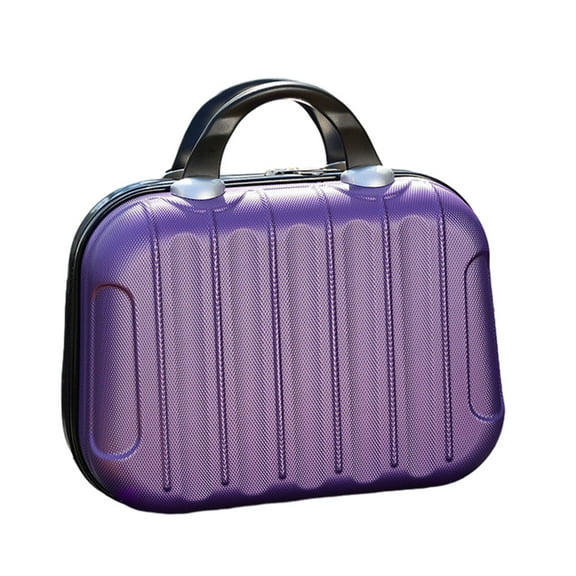 TureClos Makeup Storage Organizer Travel ABS Toiletry Suitcase Box Mini Boarding Luggage Cosmetic Case Large Capacity Bag Purple