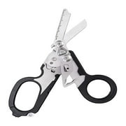 TureClos Multifunction Response Emergency Scissors Portable Multi-Tool Folding Pliers Outdoor Survival Tool Safety Hammer Black Scissors