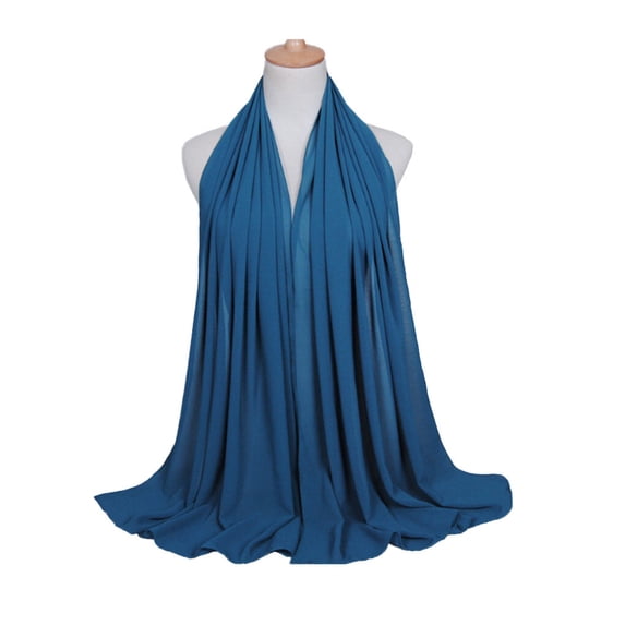 TureClos Pearl Chiffon Women Hijab Soft Bubble Wrap Head Scarf Monochrome Ethnic Scarf Shawl
