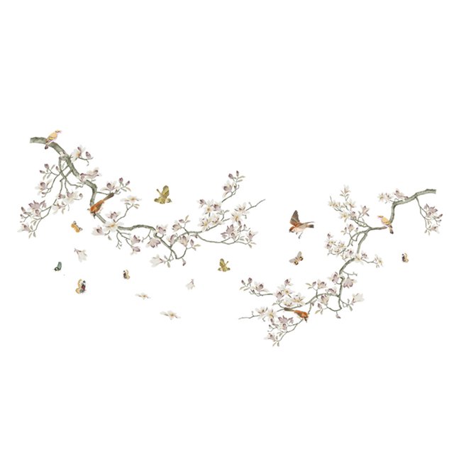 TureClos SelfAdhesive Flower Decals Tearresistant Branches Wall