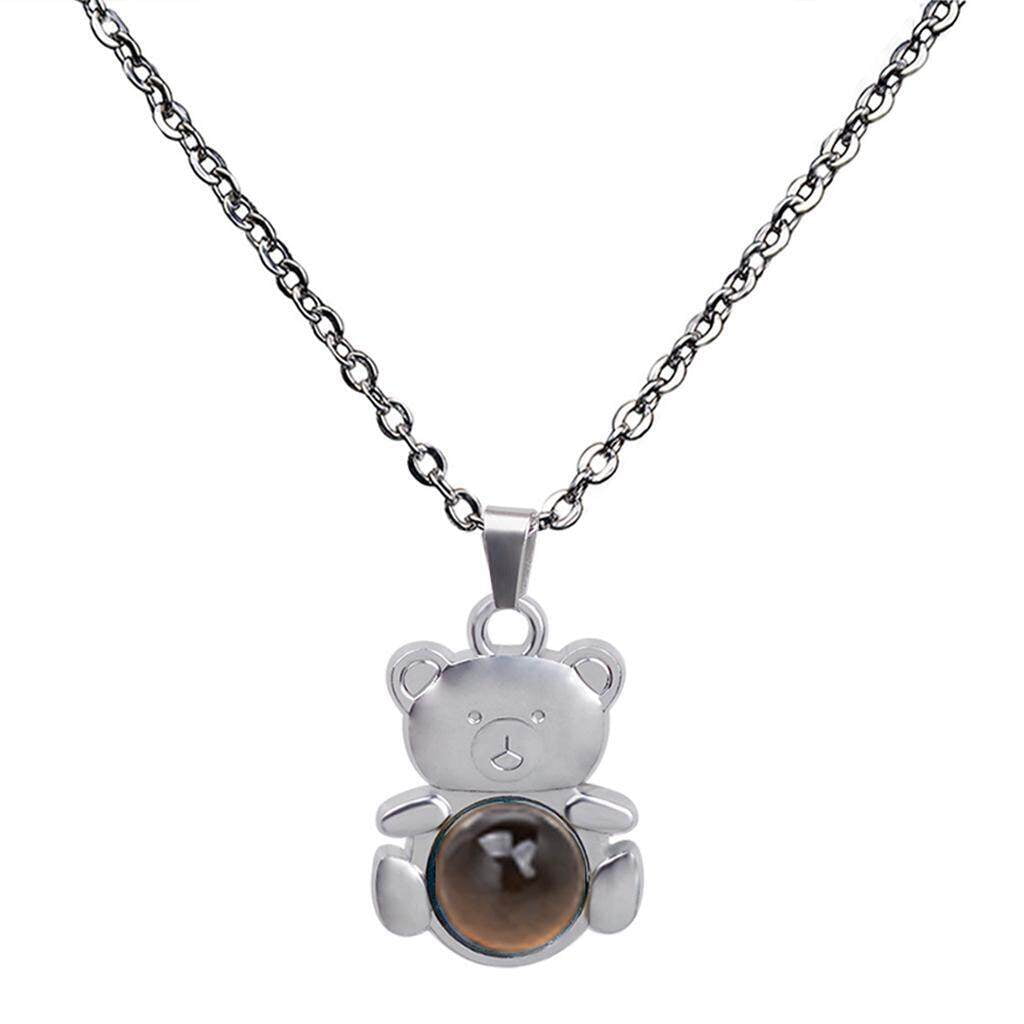 TureClos Temperature Mood Color Changing Necklace Bearshaped Emotion