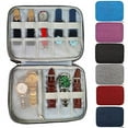 thumbnail image 1 of TureClos Watch Strap Storage Bag Carrying Waterproof Band Case Compartments Watchband Organizer Oxford Cloth Travel Jewelry Carrier Gray, 1 of 11