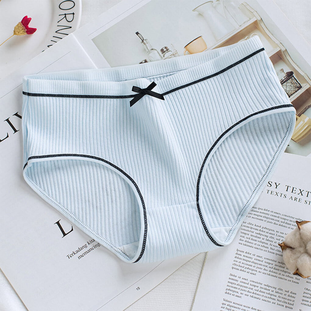 TureClos Women Elastic Sexy Underwear Girl Cotton Briefs Breathable  Moisture Wicking Panty Daily Underwear 
