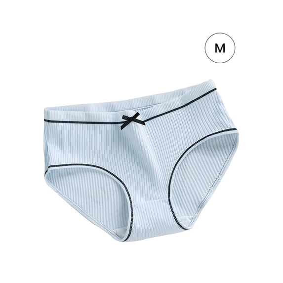TureClos Women Elastic Underwear Girl Cotton Briefs Breathable Moisture Wicking sky blue M