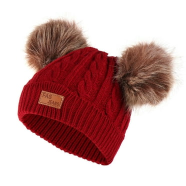 Tureclos Baby Winter Warm Set Knitted Scarf Beanie Cap for Kids Supplies