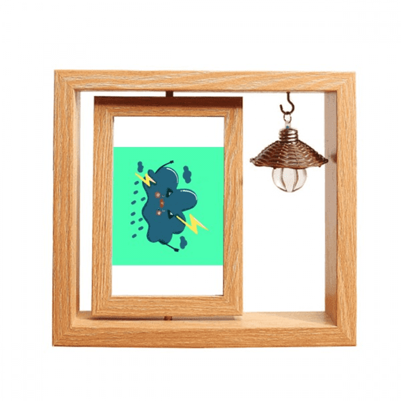 Tureno Thunder Rage Cloud Wooden Rotating Picture Photo Frame 4x6
